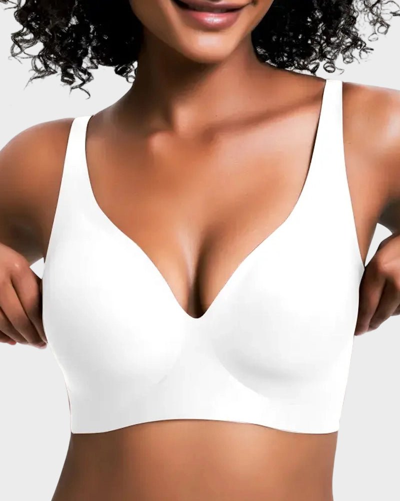 VelvetV™ - Sutiã Sem Costura com Decote V Profundo Push-Up Sem Aro - Body Curve