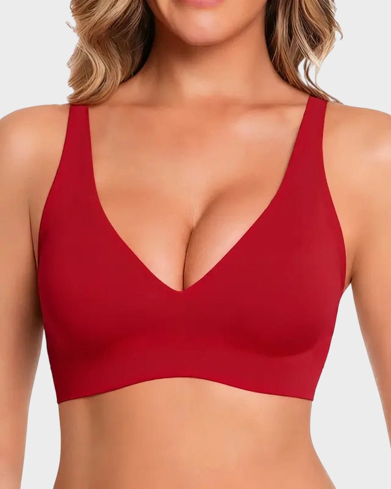 VelvetV™ - Sutiã Sem Costura com Decote V Profundo Push-Up Sem Aro - Body Curve