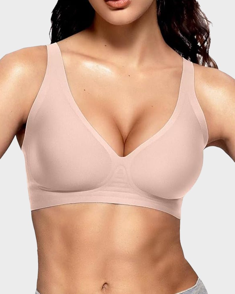 VelvetV™ - Sutiã Sem Costura com Decote V Profundo Push-Up Sem Aro - Body Curve