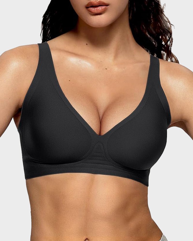 VelvetV™ - Sutiã Sem Costura com Decote V Profundo Push-Up Sem Aro - Body Curve